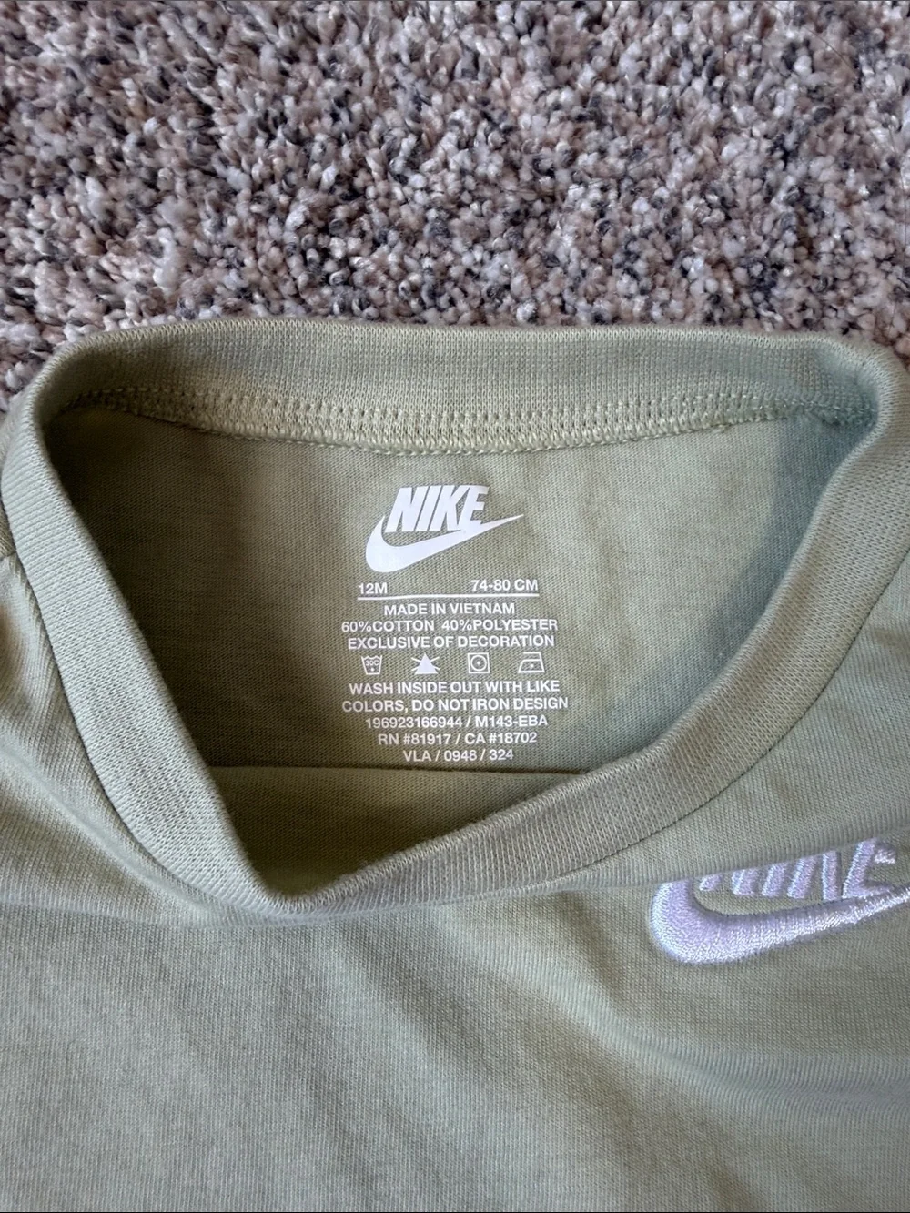 Nike Olive Kids Tee and Shorts Set with White Swoosh